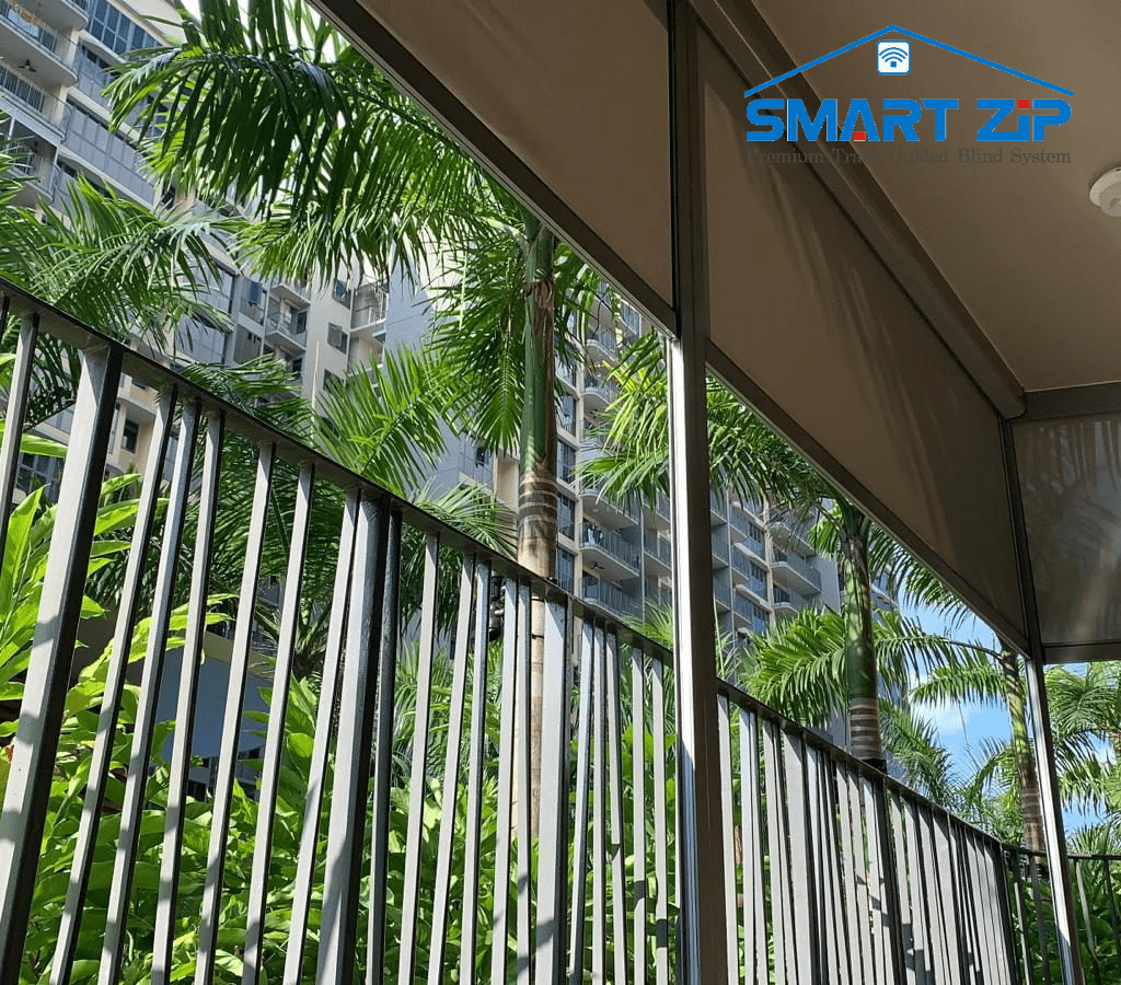 HDB balcony blind setup