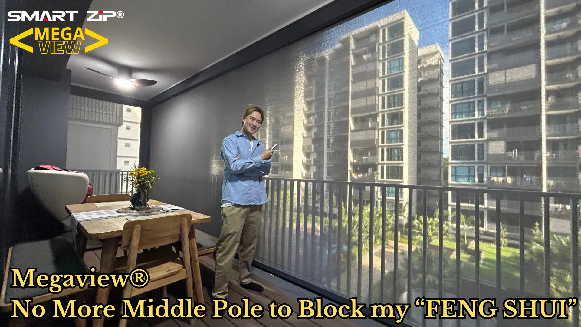 Extra wide Zip Blind for a large terrace