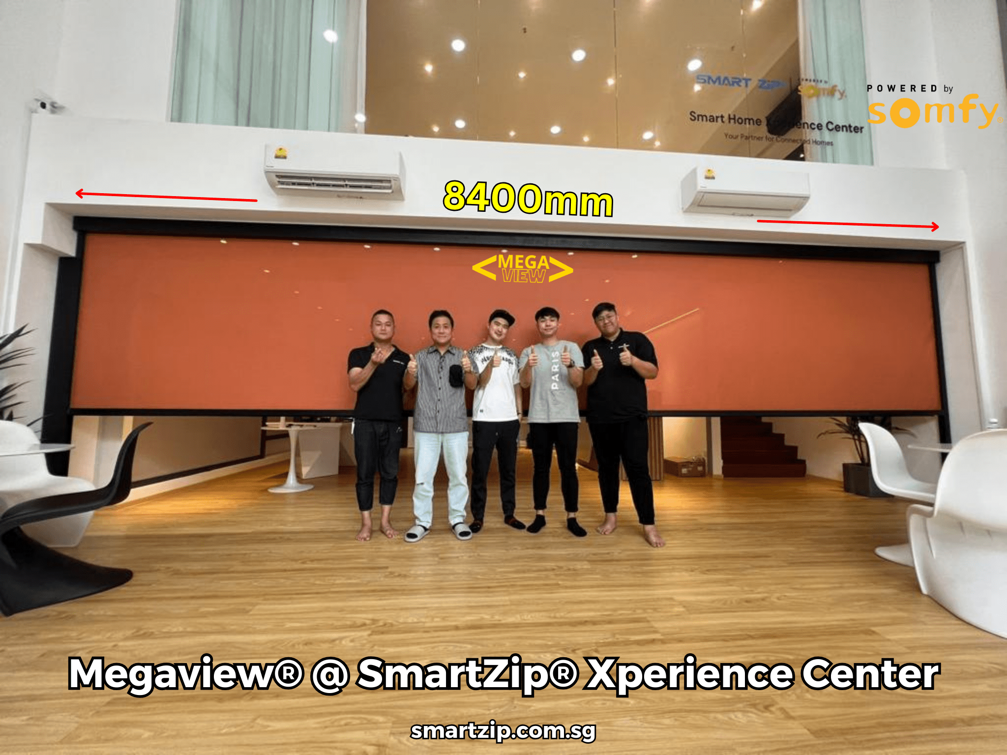Extra Wide Zip Blinds at a large Singapore outdoor opening