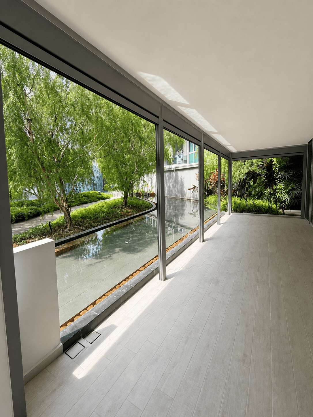 Dual Zipblinds fully open for an unobstructed balcony view