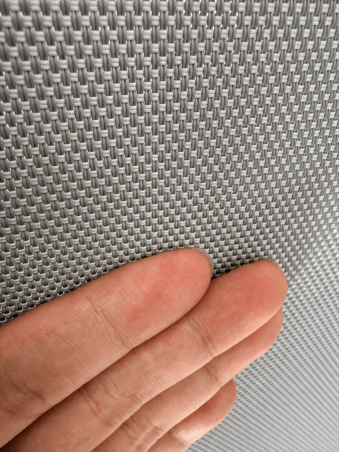 Close-up of woven outdoor blind fabric