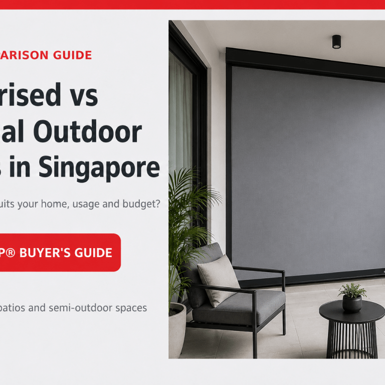 Motorised versus manual outdoor blinds comparison for Singapore balconies