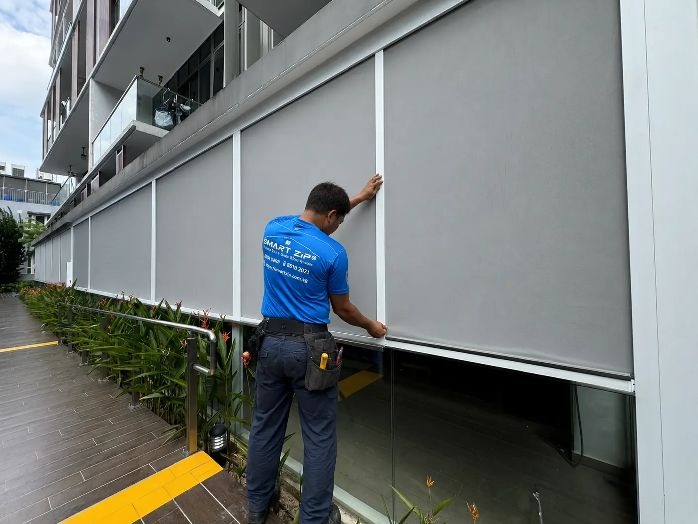 Professional inspection for a Zip Blind repair service